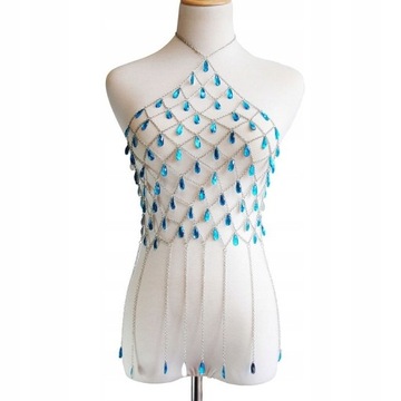 BIŻUTERIA OZDOBA NA CIAŁO TOP BODY KRYSZTAŁY