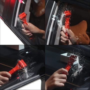 АВАРИЙНЫЙ МОЛОТОК ДЛЯ АВТОМОБИЛЯ С РЕЗАКОМ ДЛЯ РЕМНЯ И СТЕКЛОБОЙОМ, 2 ШТ.