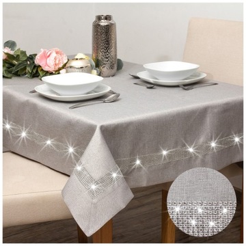 Obrus plamoodporny GLAMOUR CYRKONIE 140x240 szary