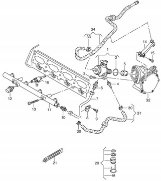DRŽÁK PŘÍVODU PALIVA AUDI A7 4G8 C7 06K133689E