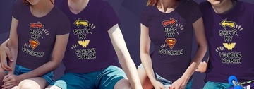 KOSZULKI KOSZULKA T-SHIRT DLA PAR MY SUPERMAN MY WONDER WOMAN JAKOŚĆ