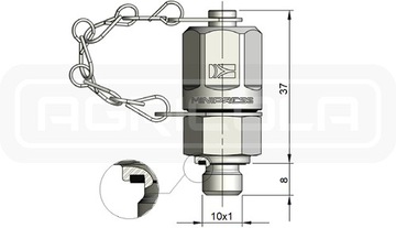 PRZYŁĄCZE SERWIOSOWE MANOMETRU KONROLA CIŚNIENIA M10x1-M16x2
