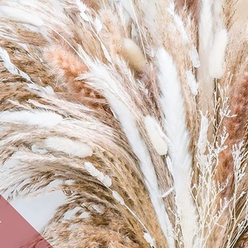 DUŻY BUKIET PAMPASOWY SUSZONY TRAWA PAMPASOWA DMUSZEK DO WAZONU BOHO