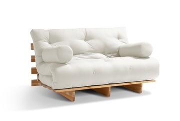 Kanapa z funkcją spania 140x200 cm | Ławka + Futon Naturalny EC71