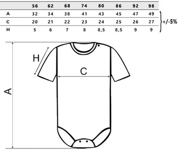 Body dziecięce z dowolną cyferką 62