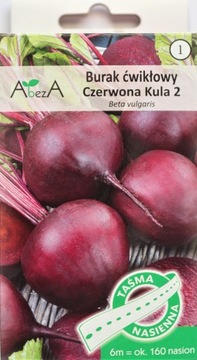 Burak ćwikłowy CZERWONA KULA NASIONA NA TAŚMIE 6M!