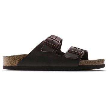 Klapki damskie profilowane Birkenstock Arizona OLEJOWANA SKÓRA SOFT FOOTBED