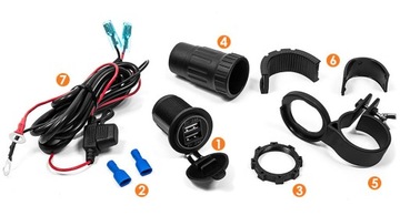 Зарядное устройство для мотоцикла с 2 портами USB – 4,8 А