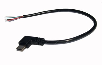 РАЗЪЕМ USB-C С 4-КОНТАКТНЫМ КАБЕЛЕМ, 30 СМ, питание + данные, 22AWG, 5 В/3 А