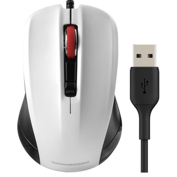 MYSZKA PRZEWODOWA USB MODECOM MC-M9.1 SENSOR OPTYCZNY BIAŁA