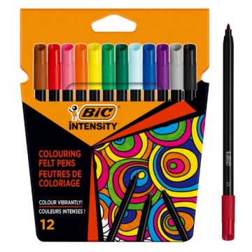 МАРКЕРНЫЕ РУЧКИ BIC INTENSITY UP MARKER PENS SCHOOL ART MARKERS 12 ЦВЕТОВ