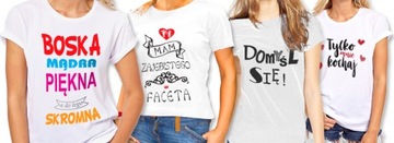koszulka z kolorowym nadrukiem dla niej, kobiety, dziewczyny - XL