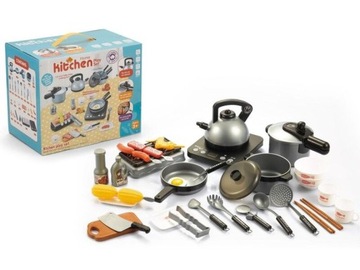 ZESTAW KUCHENNY GARNKI JEDZENIE AKCESORIA 36 EL.
