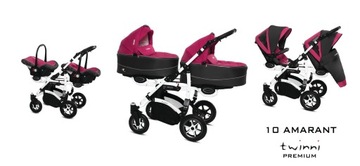 BABYACTIVE TWINNI PREMIUM WÓZEK BLIŹNIACZY 3w1
