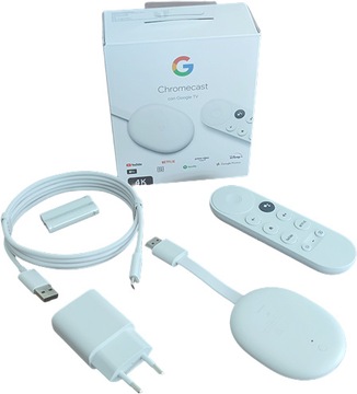 ODTWARZACZ MULTIMEDIALNY GOOGLE CHROMECAST 4.0 NETFLIX 4K SMART TV Pilot
