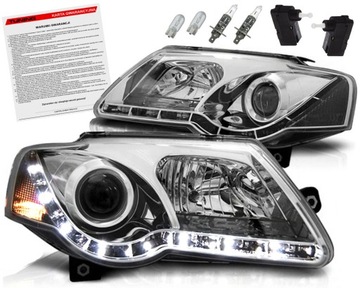 VW PASSAT B6 3C 05-10 LAMPY reflektory LED CHROM