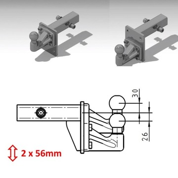Adapter Haka Hol. Regulacja Wysokości USA 50x50mm do Dodge Ram 1500 2018-