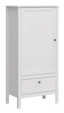 BIAŁY REGAŁ NISKI OLE 65CM PÓŁKI SZUFLADA SZAFKA