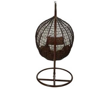 ПОДВЕСНОЙ СТУЛ COCOON, ПОДУШКА XXL, КОРИЧНЕВЫЙ КАРКАС, КРЕСЛО-КАЧАЛКА, САДОВАЯ КОРЗИНА