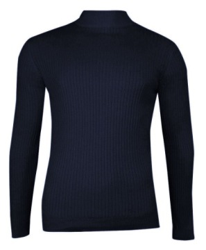 Granatowy Prążkowany Półgolf SLIM Brave Soul - L