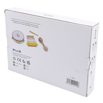 INSTRUMENTY MUZYCZNE ZESTAW RÓŻOWY TAMBURYN CYMBAŁKI MARAKAS POLARB VIGA