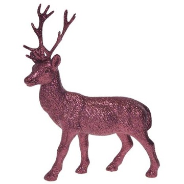 RENIFER STOJĄCY FIGURKA BROKATOWY NA ŚWIĘTA STROIK