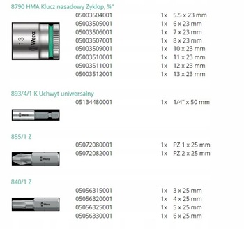 КОМПЛЕКТ KRAFTFORM COMPACT 35CZW 1 05135926001 WERA