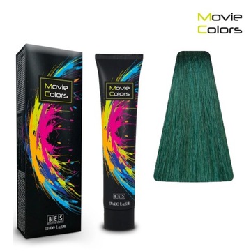 Farba do włosów o bezpośrednim działaniu BES Movie Colors Green 170ml