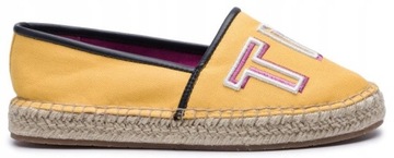 Espadryle TOMMY HILFIGER slip on mokasyny żółte TH