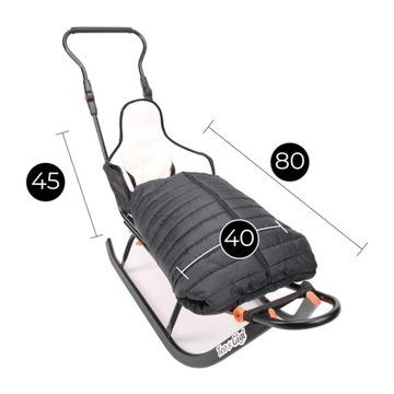 Санки со спинкой и толкачом Спальник 3 в 1 Comfort 605