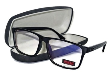 Okulary Antyrefleksyjne ZERÓWKI Filtr Blue Light Męskie czarne UV400
