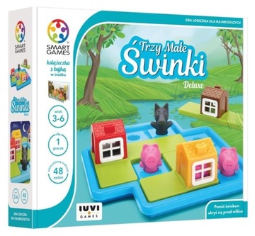 GRA LOGICZNA TRZY MAŁE ŚWINKI 48 ZADAŃ SMART GAMES GRA PLANSZOWA