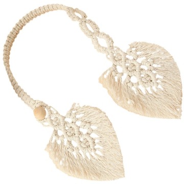 UCHWYTY DO ZASŁON OKIENNYCH, WIĄZKI DO FARMHOUSE, TKANE LIŚCIE, LINKA PLECIONA