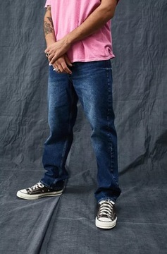 B4C112 NIEBIESKIE SPODNIE JEANSOWE RELAXED DAD URBAN OUTFITTERS 32/32