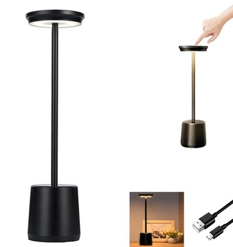 LAMPA STOŁOWA LED BEZPRZEWODOWA LAMPKA NOCNA Z AKUMULATOREM USB, Z