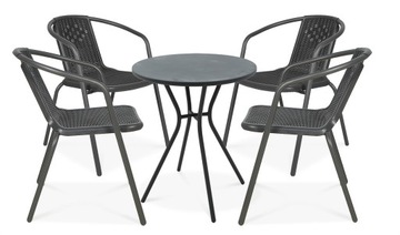 Komplet balkonowy balkon Simple 4+1 graphite - FOCUS GARDEN