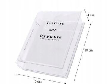 ПРОЗРАЧНАЯ АКРИЛОВАЯ ВАЗА ДЛЯ ЦВЕТОВ В ФОРМЕ КНИГИ