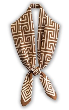 APASZKA CHUSTA DAMSKA WZORY BRĄZ SZAL WZORY ELEGANCKA UNIWERSALNA