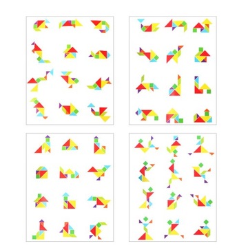 Набор магнитных пазлов для детского сада, синий танграм.