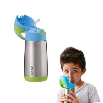 B.box butelka termiczna - bidon dla dzieci ze słomką 350 ml Ocean Breeze