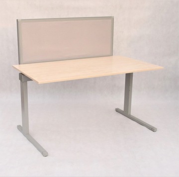 Biurko Techo 140/80 brzoza + przegroda