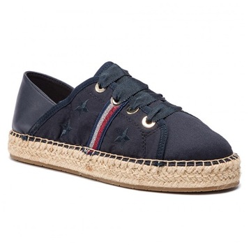 Espadryle TOMMY HILFIGER Ribbon FW0FW03801 Granatowy