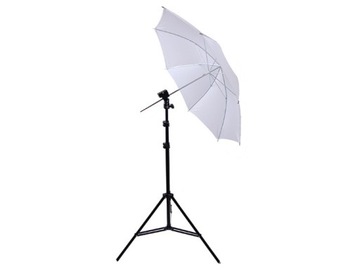 ZESTAW REPORTERSKI 3w1 Parasol + Statyw 220cm + Uchwyt Lampa Błyskowa ISO