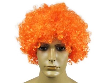 PERUKA AFRO KLAUN POMARAŃCZOWA POMARAŃCZOWE WŁOSY