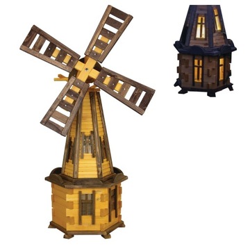 Wiatrak do ogrodu z ośwetleniem solarnym LED 135cm