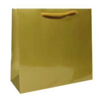 Torebka papierowa laminowana ZŁOTA 17,5x6,5x15,5