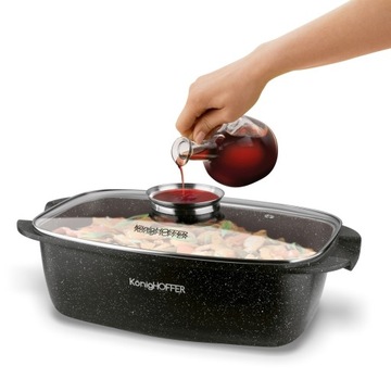 Большая противень для запекания Гусиница ИНДУКЦИОННАЯ жаровня С КРЫШКОЙ 5,5 л