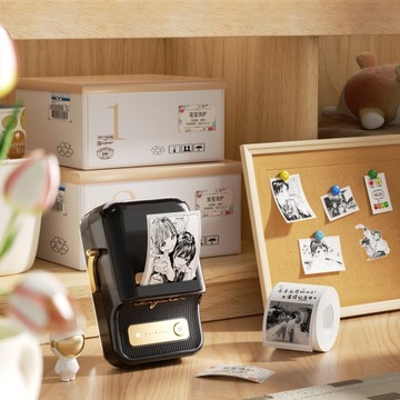 NIIMBOT Drukarka Termiczna NAKLEJKI Bluetooth B21PRO CZARNA 300dpi 2 kolory