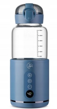 My Baby Bottle BEZPRZEWODOWY PRZENOŚNY PODGRZEWACZ,USB,LCD,SZKŁO, NIEBIESKI