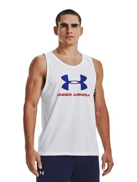 KOSZULKA MĘSKA UNDER ARMOUR BEZRĘKAWNIK SPORTOWY LETNI BAWEŁNA 1329589-104